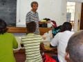 Stanley Joseph Greaves at the start of costume design workshop, E. R. Burrowes School of Art, 2014