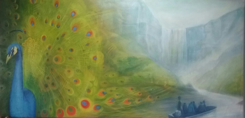 Homage to Wilson Harris…Palace of the Peacock. Oil on canvas. 8ftx4ft - Photograph provided by George Simon